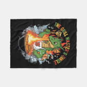 Grappige Draak Grill Meester BBQ & Grill Cartoon Fleece Deken (Voorkant (Horizontaal))