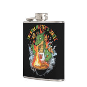 Grappige Draak Grill Meester BBQ & Grill Cartoon Heupfles (Links)
