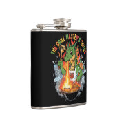 Grappige Draak Grill Meester BBQ & Grill Cartoon Heupfles (Rechts)