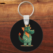 Grappige draak in slaapkleding voor draken en pyja sleutelhanger (Voorkant)
