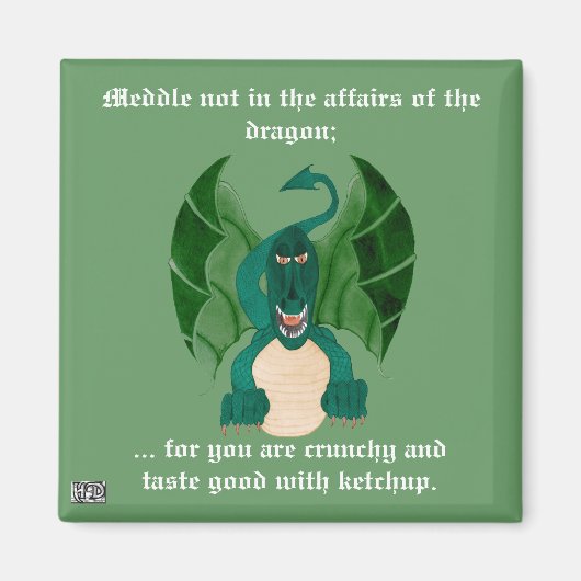 Grappige draak magneet (Voorkant)