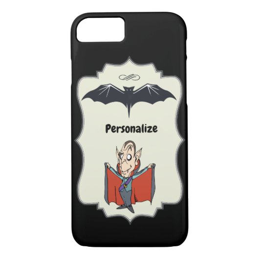 Grappige Dracula Flying Black Bat Personaliseren Case-Mate iPhone Case (Achterkant)