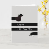 Grappige Dracula Tekkel Halloween Kaart (Gele Bloem)