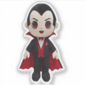 Grappige Dracula voor Halloween Sticker (Voorkant)