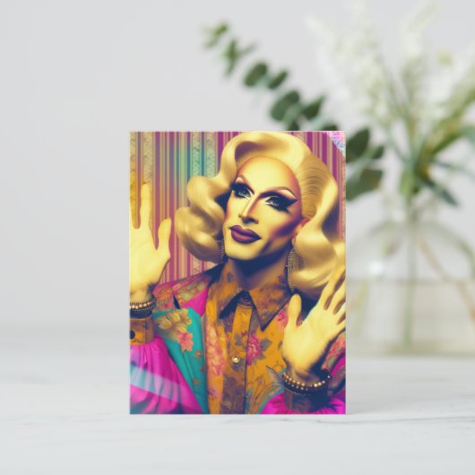 Grappige Drag Queen Briefkaart (Staand voorkant)