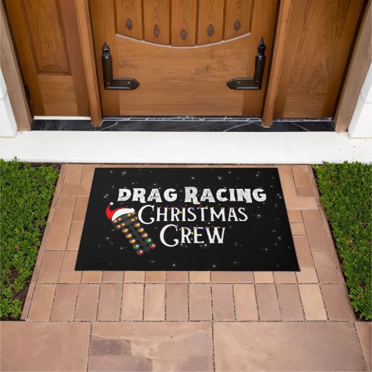 Grappige Drag Racing Kerst Crew Deurmat (Buiten)