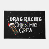 Grappige Drag Racing Kerst Crew Deurmat (Voorkant)