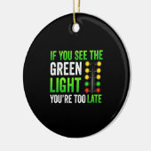 Grappige Drag Racing Kerstboom Drag Racer Keramisch Ornament (Links)