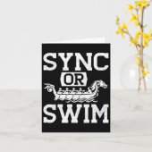 Grappige Dragon Boat Racing Paddle Sync Of Zwemmen Kaart (Gele Bloem)