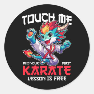 Grappige Dragon Karate Fighter Martial Arts Lover Ronde Sticker