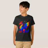 Grappige Dragon Lovers Polka Dot Art Student Happy T-shirt (Voorkant volledig)