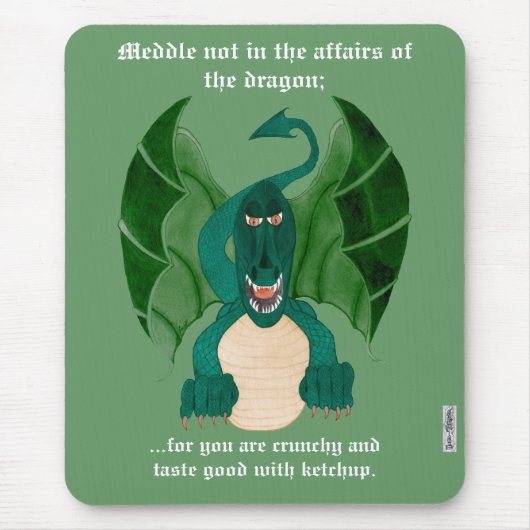 Grappige Dragon Mousemat Muismat (Voorkant)