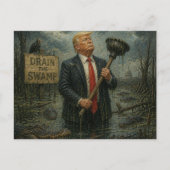 Grappige Drain the Swamp Briefkaart (Voorkant)