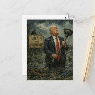 Grappige Drain the Swamp Briefkaart