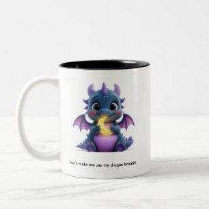 Grappige Drakenadem Schattige Paarse Draak Contras Tweekleurige Koffiemok