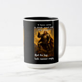 Grappige drakendoder mede drinker humor fantasieku tweekleurige koffiemok (Voorkant rechts)