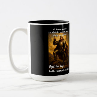 Grappige drakendoder mede drinker humor fantasieku tweekleurige koffiemok