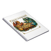 Grappige Drakenhuizen en Mensen Fantasy Kunst Notitieboek (Rechterzijde)