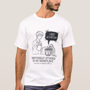 Grappige dramatische kamerplant heeft aandacht nod t-shirt