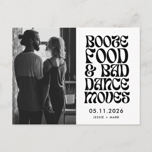 Grappige drank, eten, slechte dans bewegingen opsl aankondigingskaart (Voorkant)