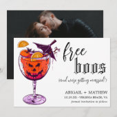 Grappige Drank Gratis Boos Foto Halloween Bruiloft Save The Date (Voorkant / Achterkant)
