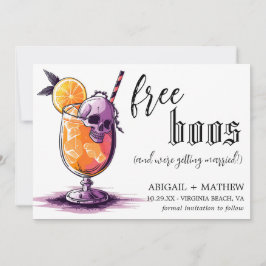 Grappige Drank Gratis Boos Foto Halloween Bruiloft Save The Date