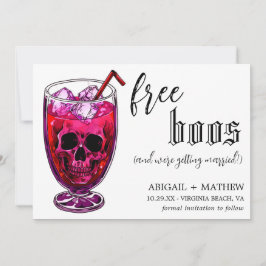 Grappige Drank Gratis Boos Foto Halloween Bruiloft Save The Date