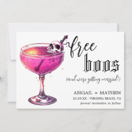 Grappige Drank Gratis Boos Foto Halloween Bruiloft Save The Date
