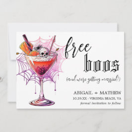 Grappige Drank Gratis Boos Foto Halloween Bruiloft Save The Date