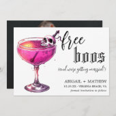 Grappige drank gratis boosdoener foto halloween br save the date (Voorkant / Achterkant)