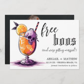 Grappige drank gratis booze foto halloween bruilof save the date (Voorkant / Achterkant)