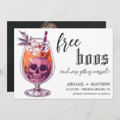 Grappige drank gratis booze foto halloween bruilof save the date (Voorkant / Achterkant)