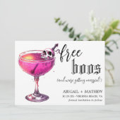 Grappige drank gratis bruidsfeest foto halloween b save the date (Staand voorkant)