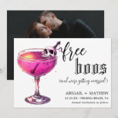 Grappige drank gratis bruidsfeest foto halloween b save the date (Voorkant / Achterkant)