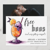 Grappige drank gratis foto's Halloween bruiloft Save The Date (Voorkant / Achterkant)