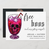 Grappige drank gratis foto's Halloween bruiloft Save The Date (Voorkant / Achterkant)