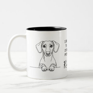 Grappige Drank Koffie & Mijn Hond Aaien Dachshond Tweekleurige Koffiemok