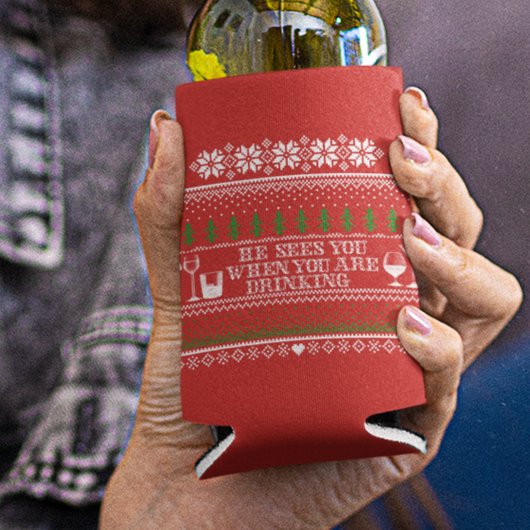 Grappige Drank Lelijke Trui Kerstmis Blikjeskoeler