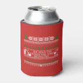 Grappige Drank Lelijke Trui Kerstmis Blikjeskoeler (Blikje Voorkant)