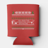 Grappige Drank Lelijke Trui Kerstmis Blikjeskoeler (Achterkant)