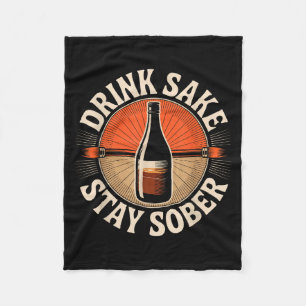 Grappige Drank Sake Blijf Nuchter Vintage Japanse Fleece Deken