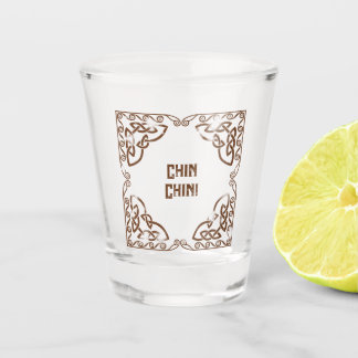 Grappige Dranken Chin Chin! Voeg de tekst toe Kelt Shot Glas