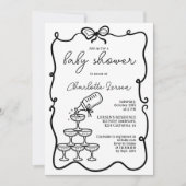 Grappige Dranken Toren Coquette Strik Baby Shower Kaart (Voorkant)