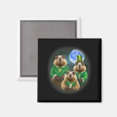Grappige Drie Bosmarmot Maan 3 Bosmarmot Hoofd St  Magneet (Voorkant / Achterkant)