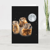 Grappige drie bosmarmot maan Groundhog Day  Kaart (Voorkant)