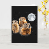 Grappige drie bosmarmot maan Groundhog Day  Kaart (Gele Bloem)