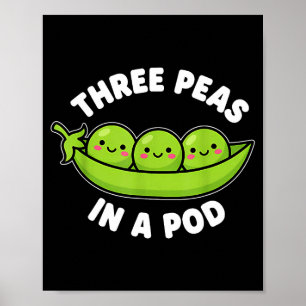 Grappige Drie Erwten In Een D Schattig Kawaii Poster
