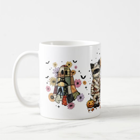 Grappige drie Halloween katten Koffiemok (Links)