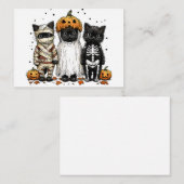 Grappige drie Halloween katten Notitiekaartje (Voorkant / Achterkant)