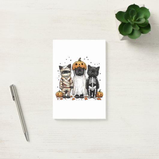 Grappige drie Halloween katten Post-it® Notes (Kantoor)